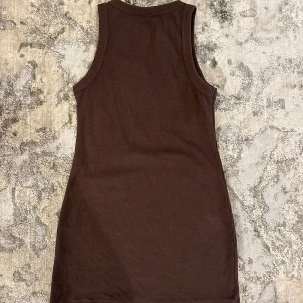 PRINCESS POLLY Brown Ribbed Bodycon Dress - Picture 3 of 4